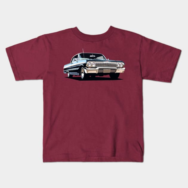 Classic Chevy Impala Kids T-Shirt by Spearhead Ink